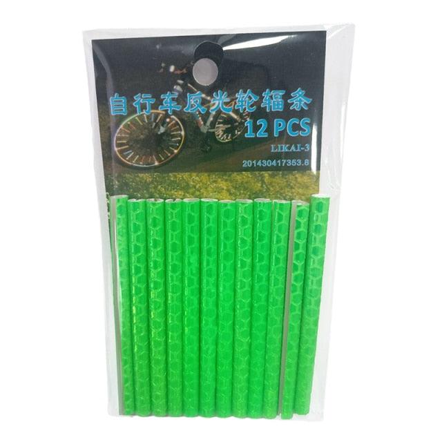 12 Pcs Bicycle Wheel Spoke Reflectors - Waterproof Safety Clips