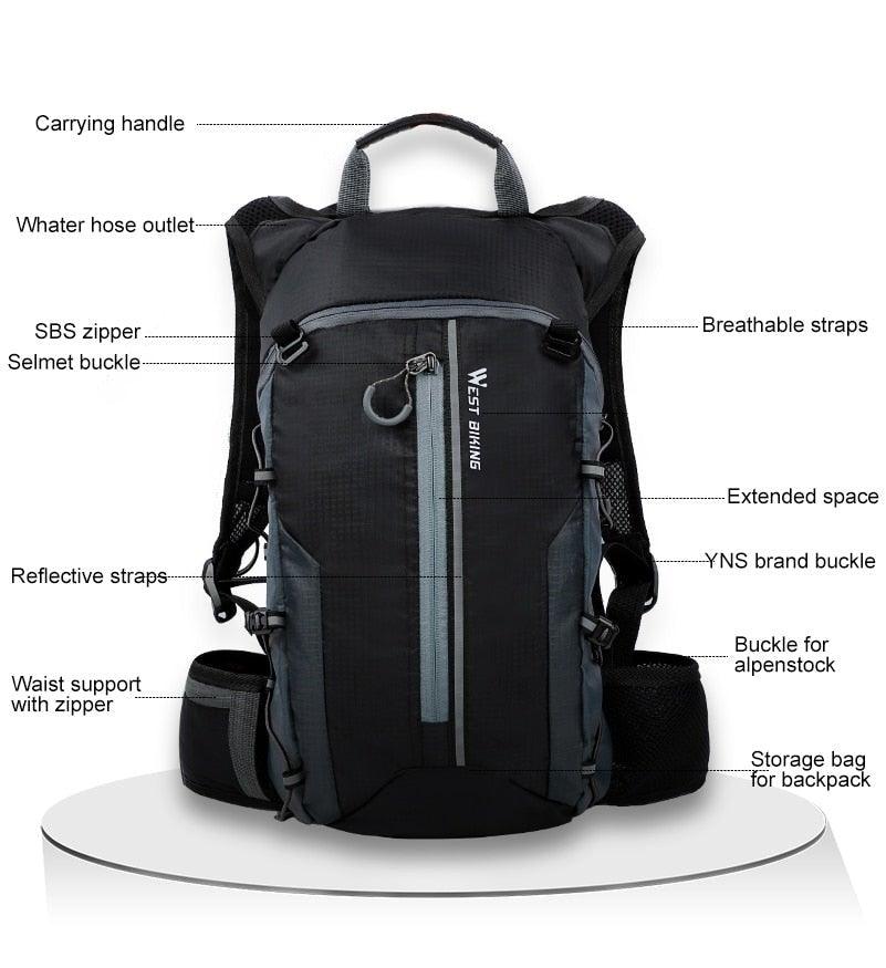 10L Hydration Backpack Waterproof Cycling Daypack for Hiking