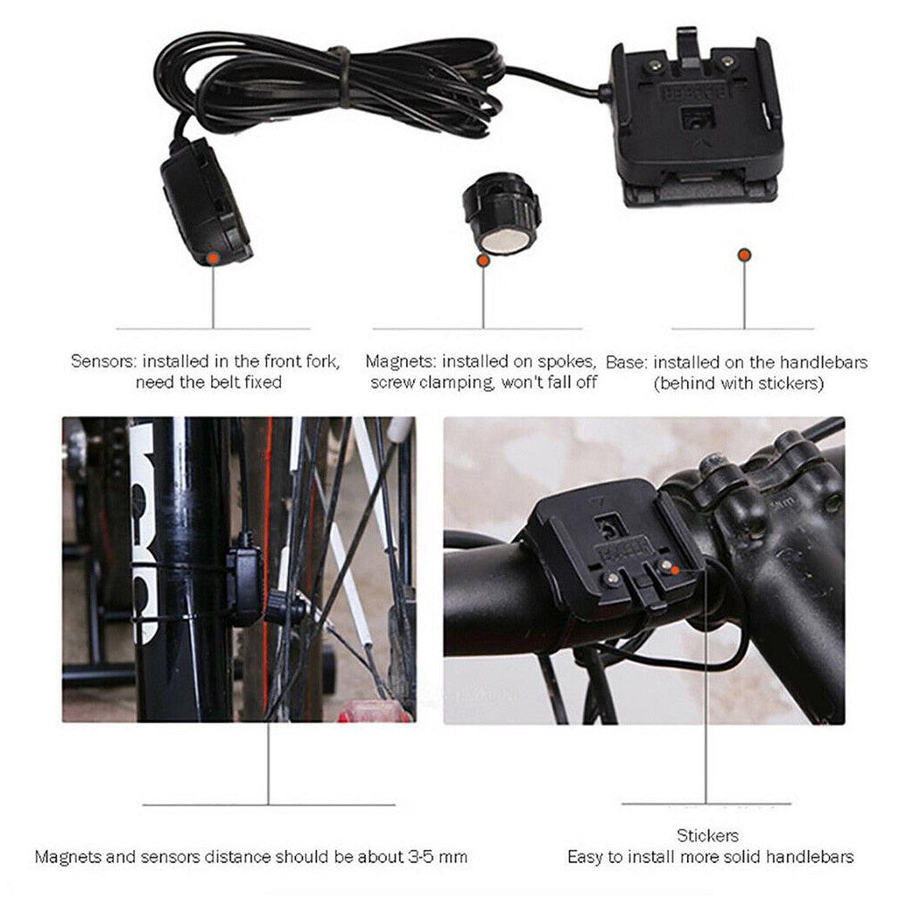 Wired Digital Bicycle Computer Speedometer with Backlight Display