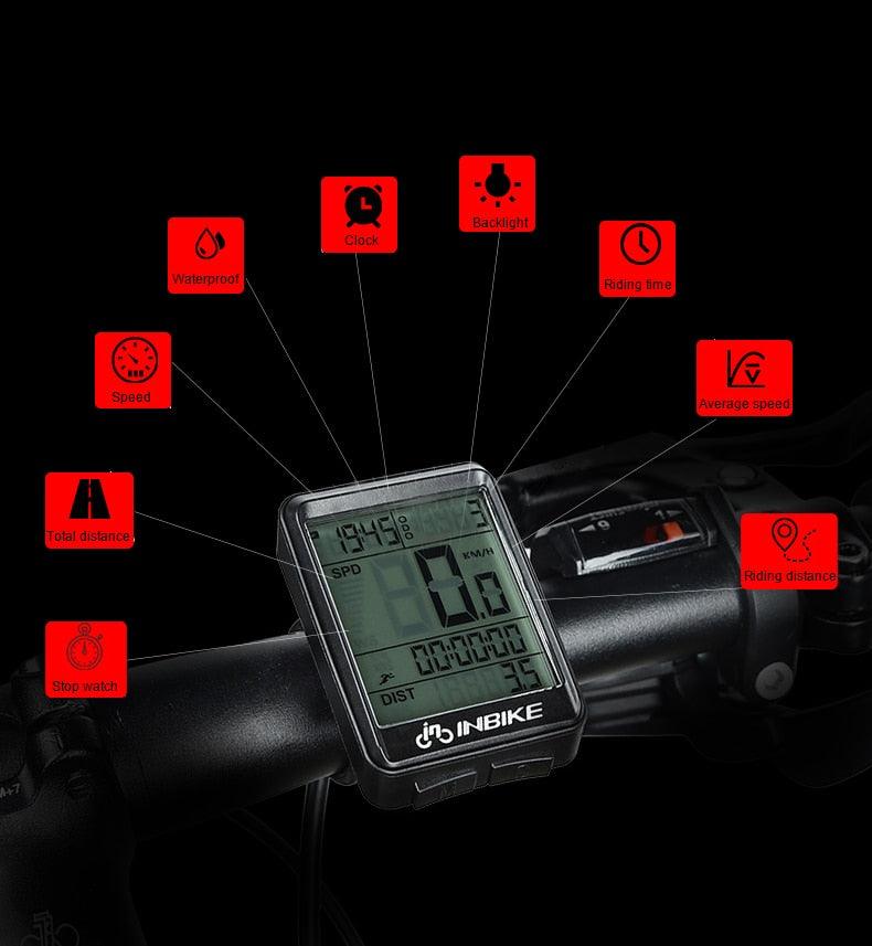 Wireless Bike Computer & Speedometer with LED Backlight & Auto On/Off