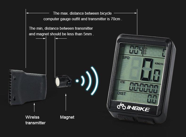 Wireless Bike Computer & Speedometer with LED Backlight & Auto On/Off