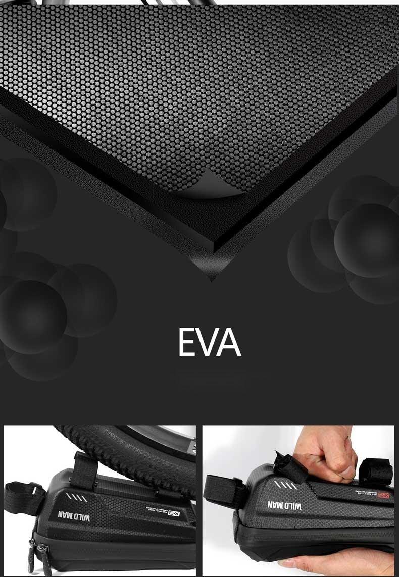 Waterproof Bike Frame Bag with Touchscreen Phone Mount - Black