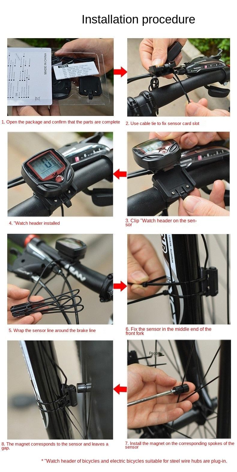 Waterproof Bike Speedometer & Odometer with LCD Digital Display