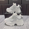 Women's Thick Platform Tennis Sneakers - White Lightweight Shoes