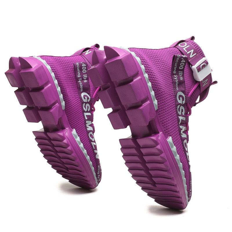 Men's Flying Woven High Top Sneakers Breathable Athletic Shoes
