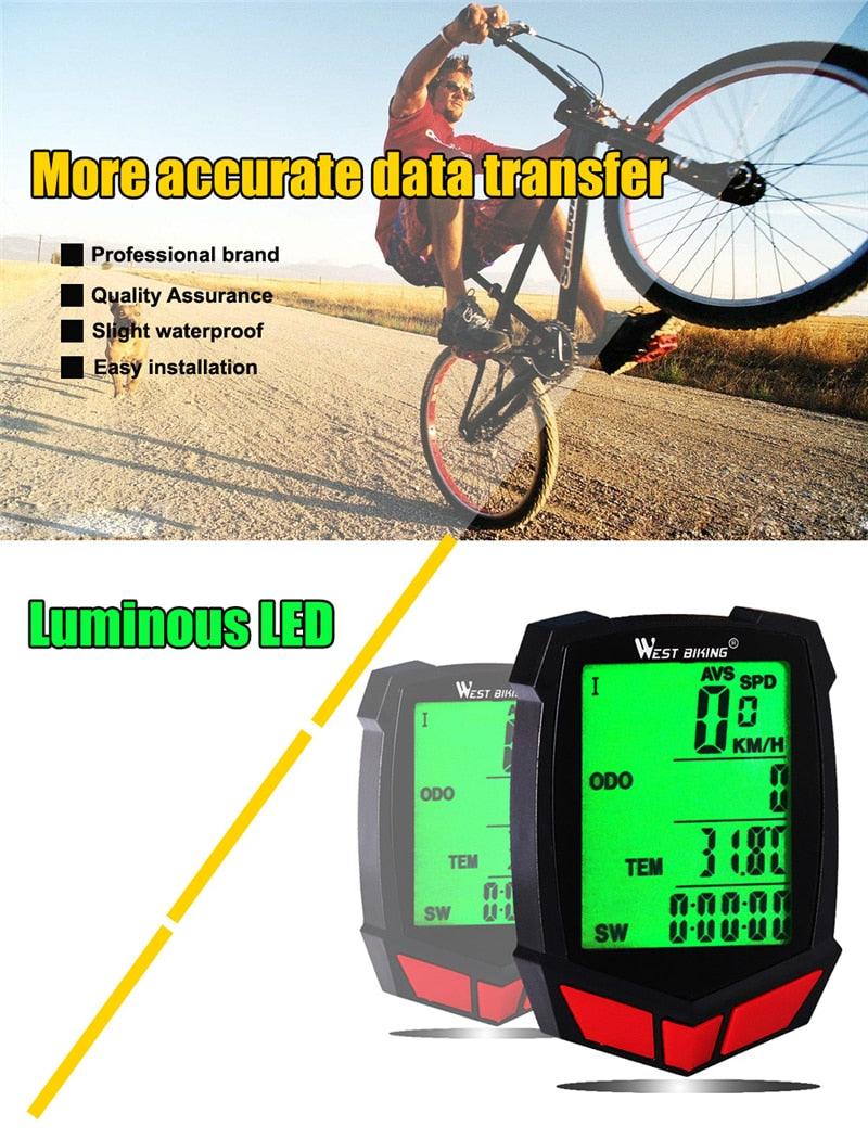 Wireless Bike Computer 20-Function Speedometer and Odometer