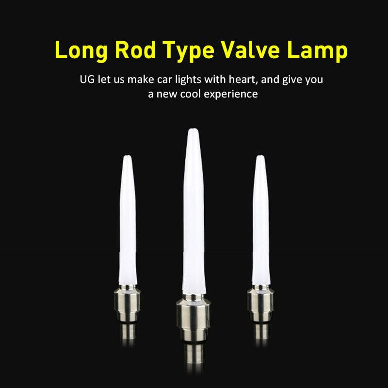 Colorful LED Bicycle Wheel Valve Lights Safety Neon Tire Lamps