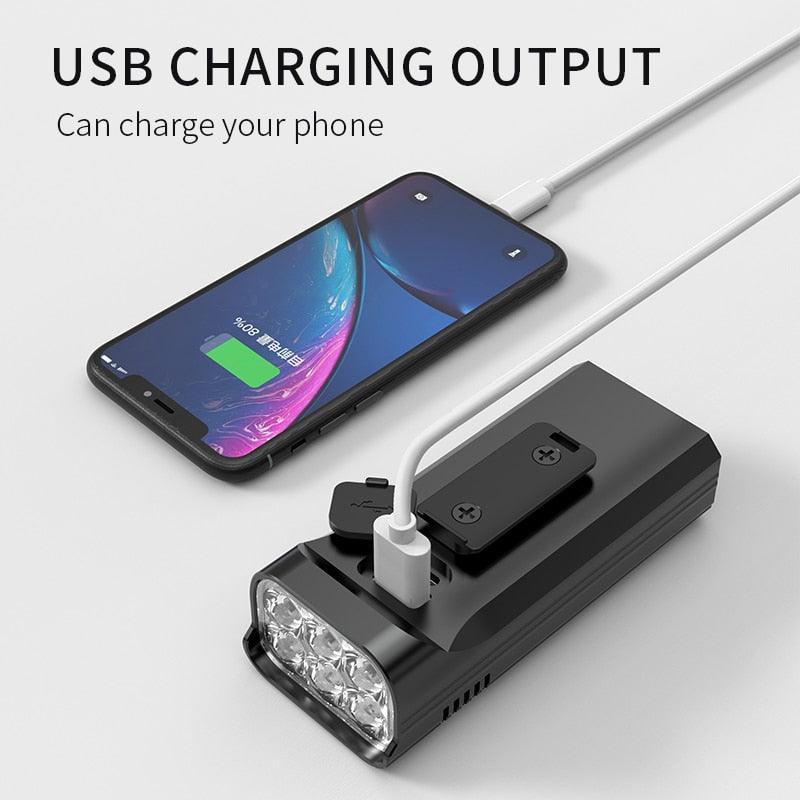 5000 Lumen LED Bike Light Set USB Rechargeable 10000mAh Power Bank