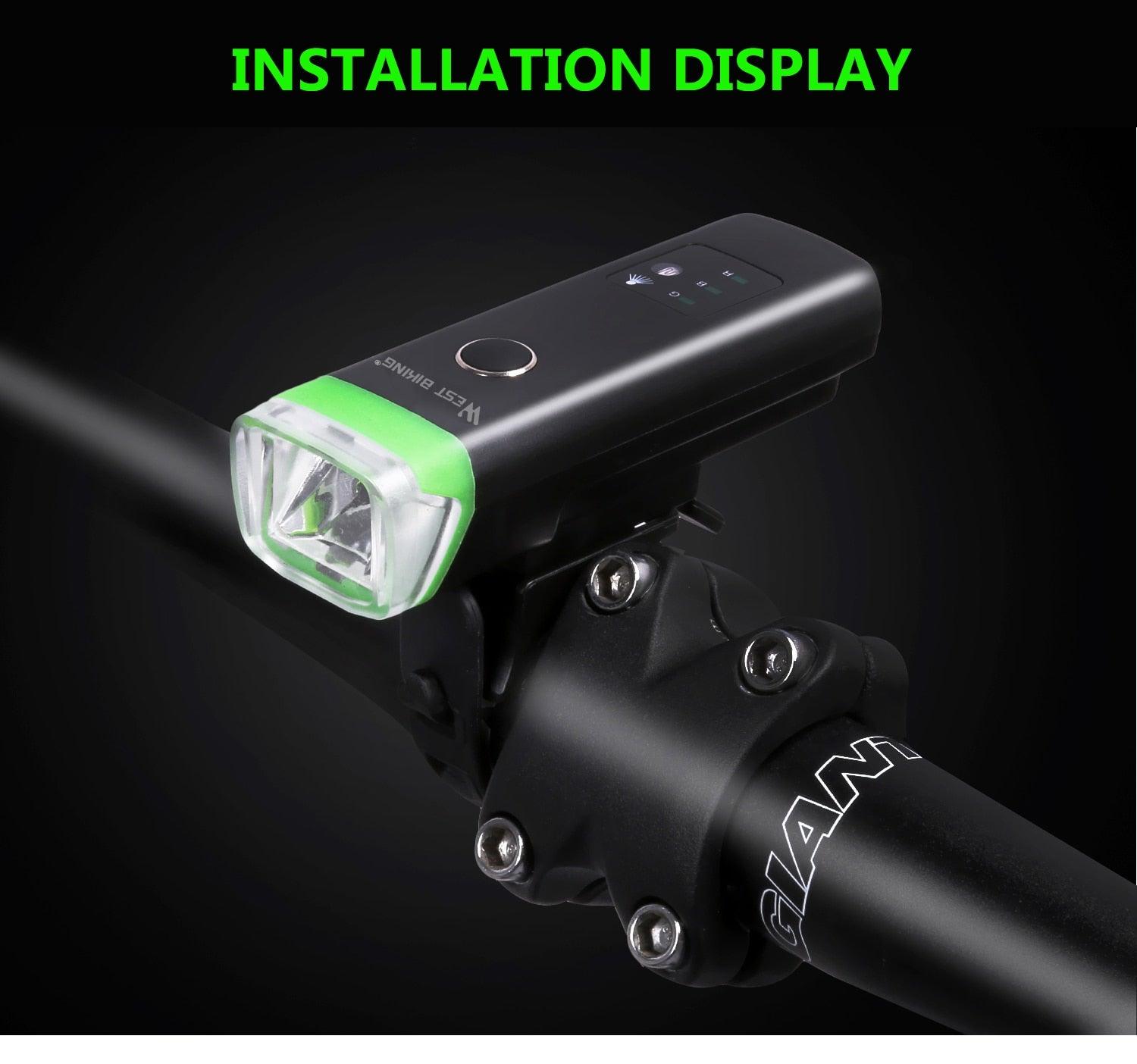 USB Rechargeable LED Bicycle Headlight Waterproof Cycling Light