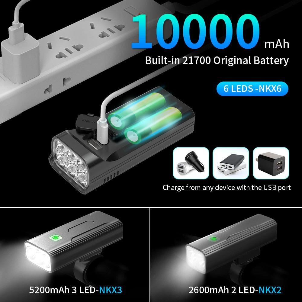 1000 Lumen USB Rechargeable LED Bike Front Headlight & Taillight Set