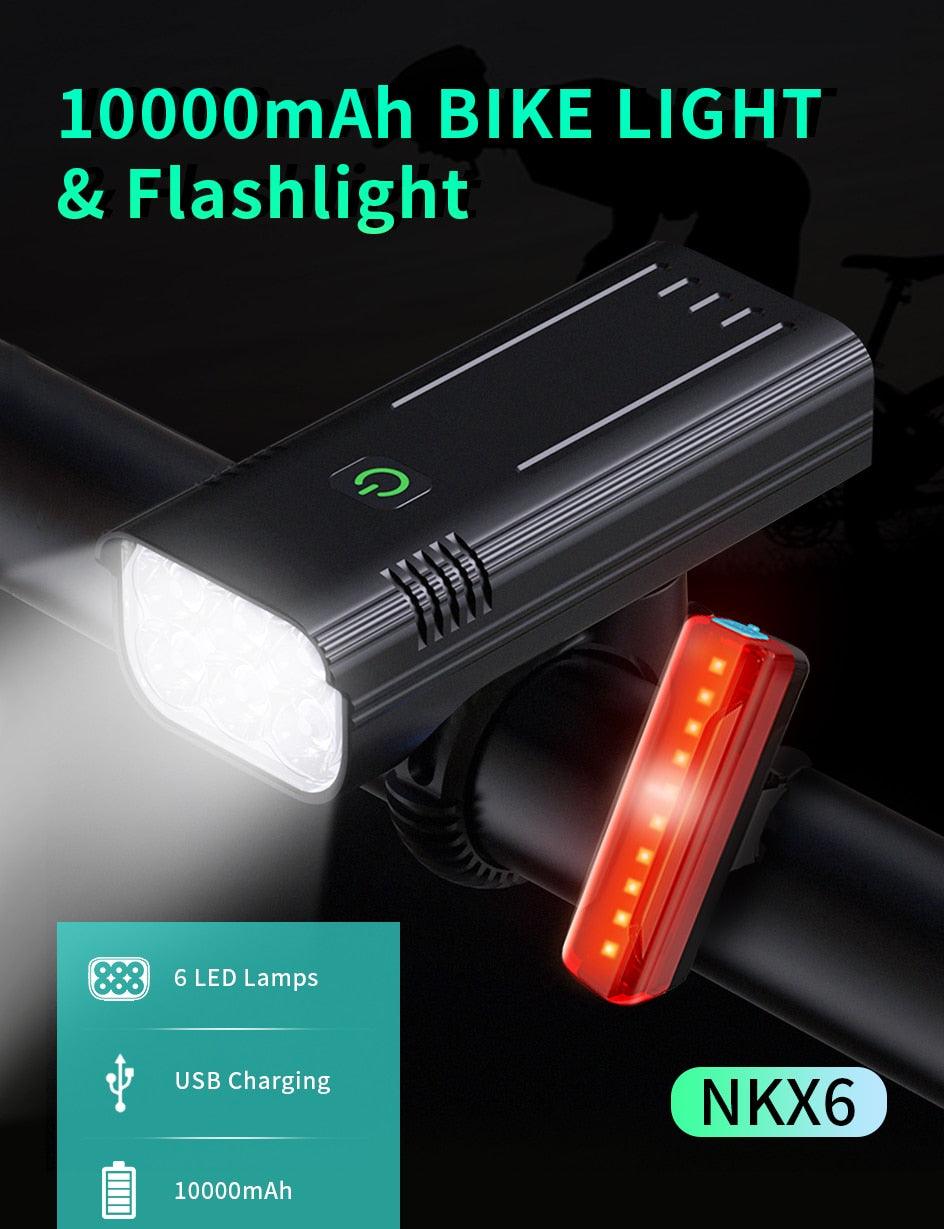 1000 Lumen USB Rechargeable LED Bike Front Headlight & Taillight Set