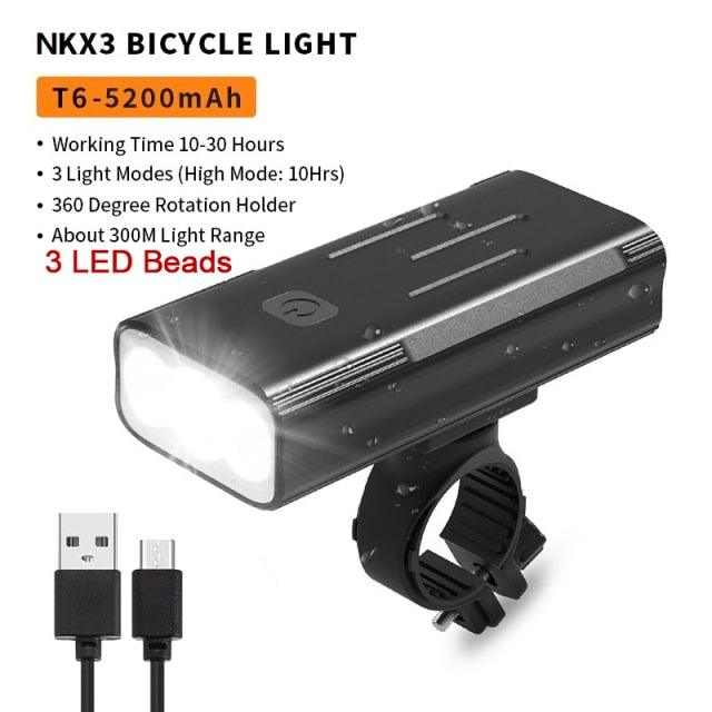 1000 Lumen USB Rechargeable LED Bike Front Headlight & Taillight Set