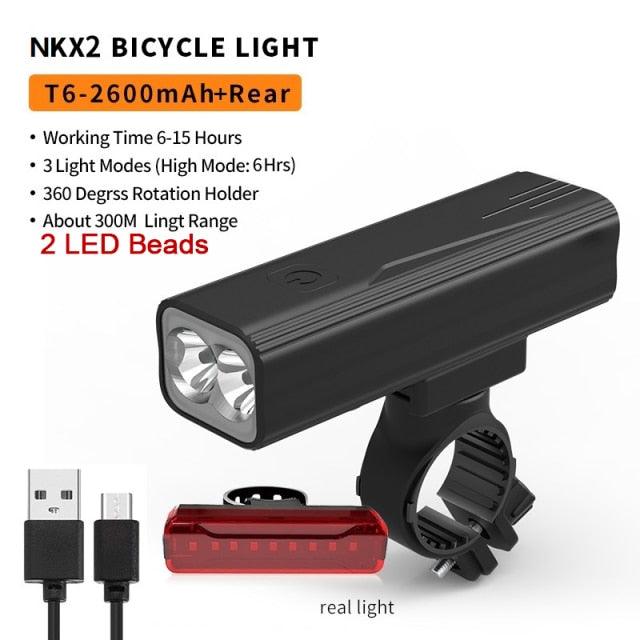 1000 Lumen USB Rechargeable LED Bike Front Headlight & Taillight Set