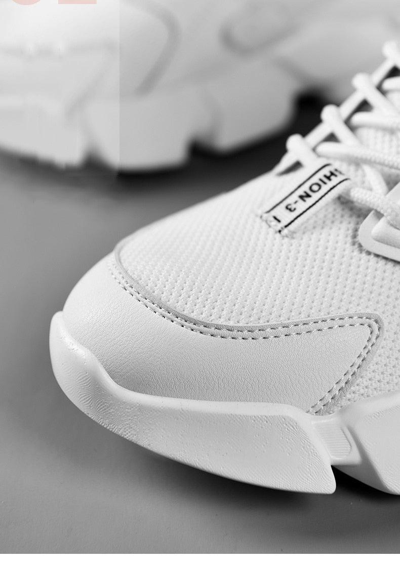 Beige High Top Chunky Sneakers Breathable Mesh Fashion Shoes