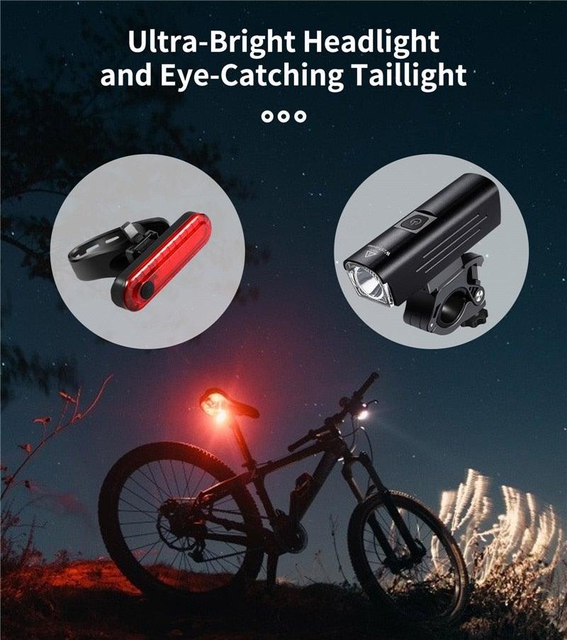 USB Rechargeable LED Bicycle Headlight Waterproof Cycling Light
