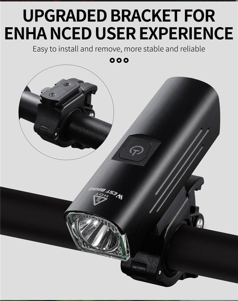 USB Rechargeable LED Bicycle Headlight Waterproof Cycling Light