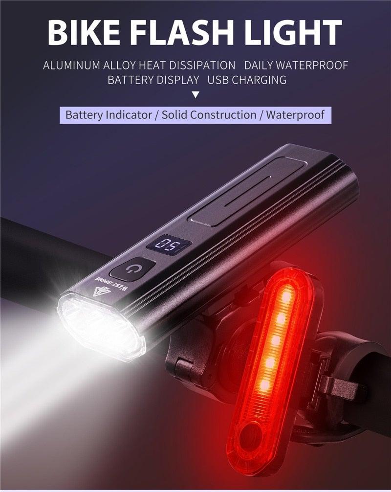 USB Rechargeable LED Bicycle Headlight Waterproof Cycling Light
