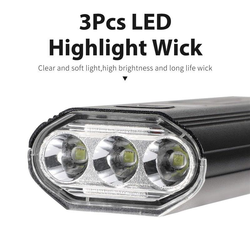 USB Rechargeable LED Bicycle Headlight Waterproof Cycling Light