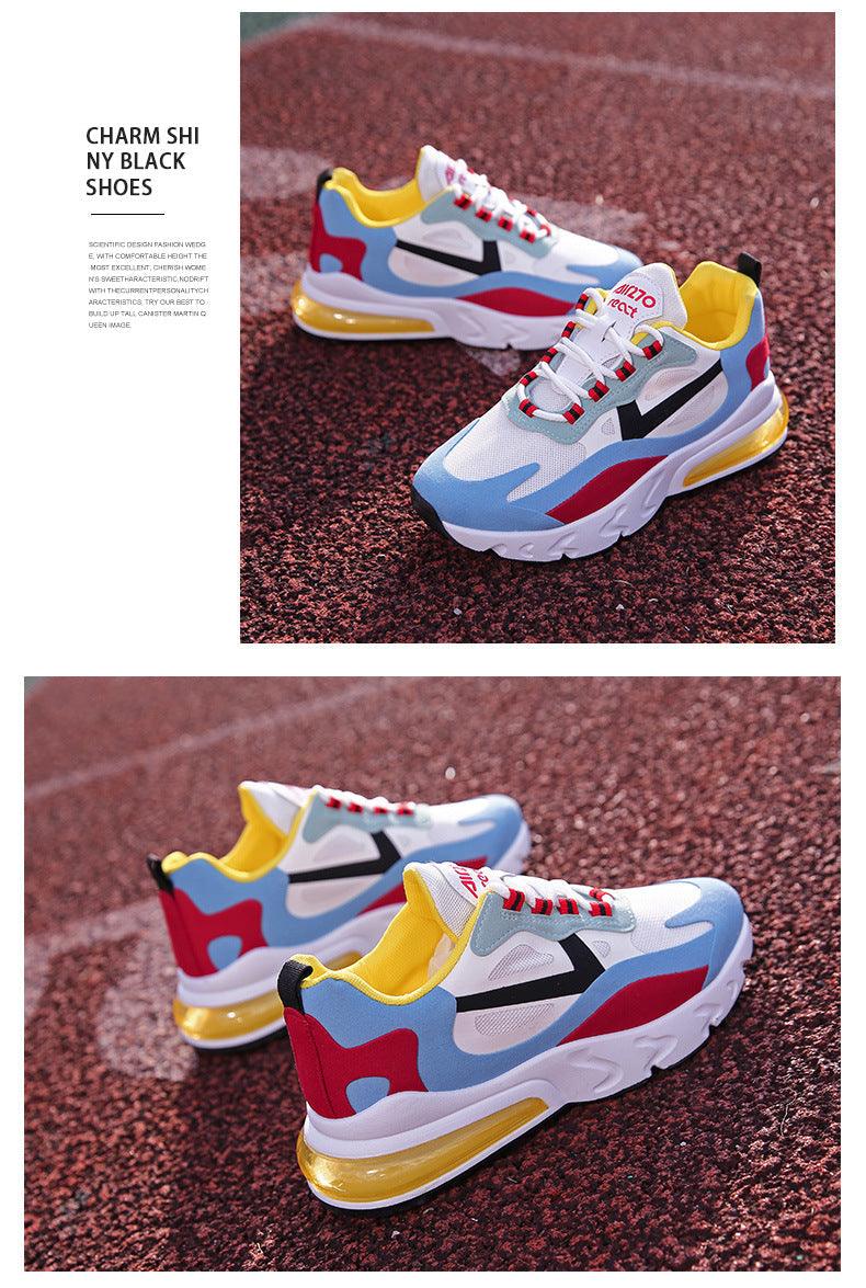 Women’s Colorful Air Cushion Athletic Sneakers - Lightweight Gym Flats
