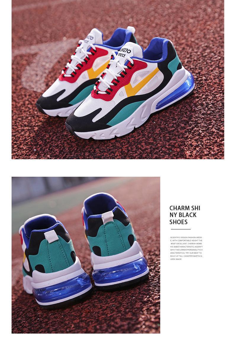 Women’s Colorful Air Cushion Athletic Sneakers - Lightweight Gym Flats