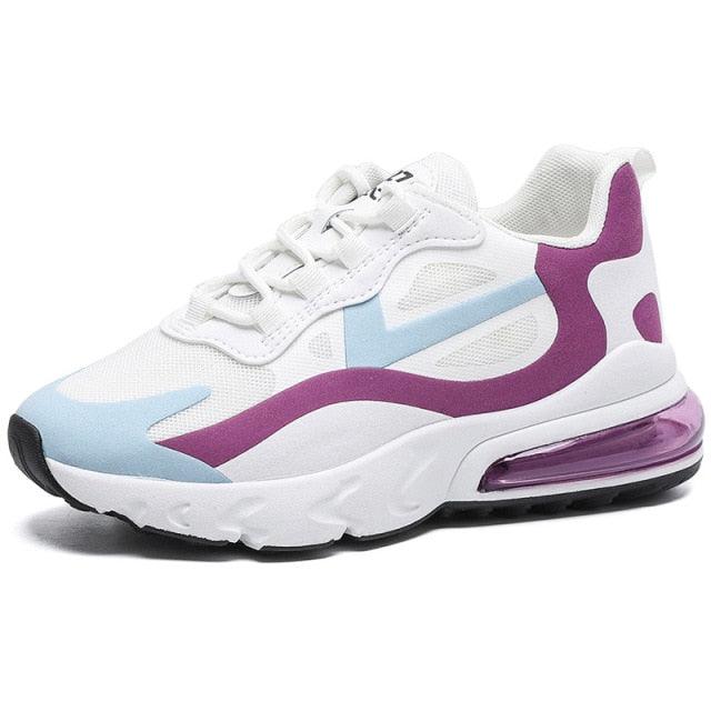 Women’s Colorful Air Cushion Athletic Sneakers - Lightweight Gym Flats