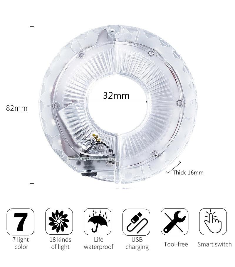 USB Rechargeable LED Smart Bicycle Hub Light with Vibration Sensor