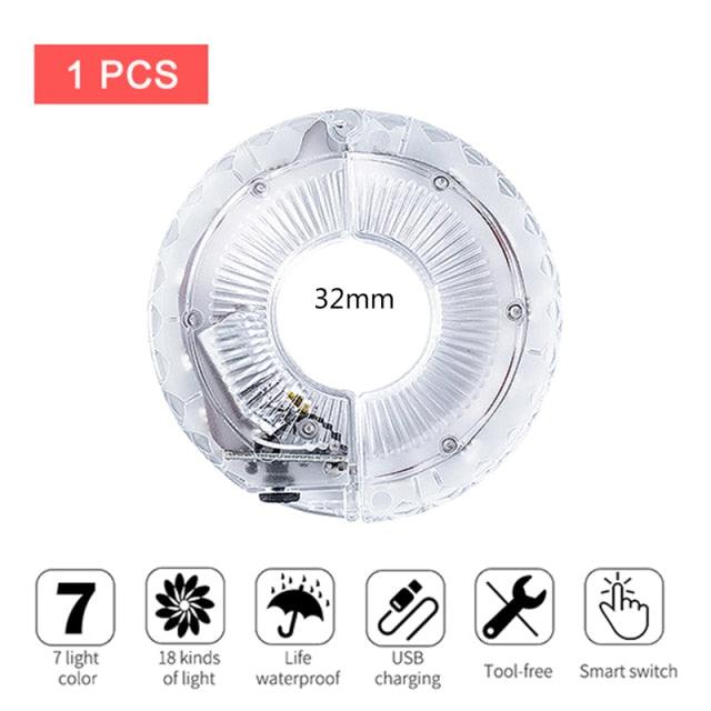 USB Rechargeable LED Smart Bicycle Hub Light with Vibration Sensor