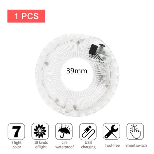 USB Rechargeable LED Smart Bicycle Hub Light with Vibration Sensor