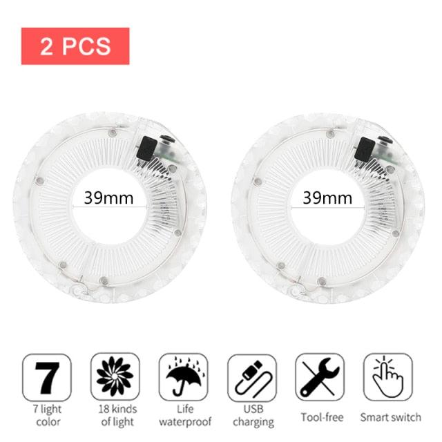 USB Rechargeable LED Smart Bicycle Hub Light with Vibration Sensor