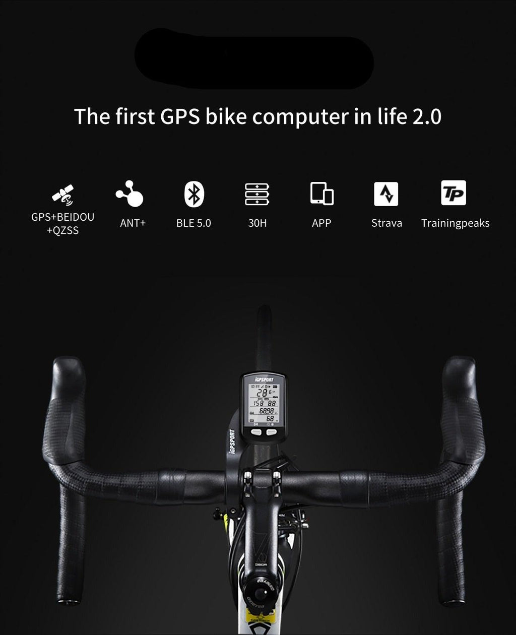 Wireless GPS Bike Computer with ANT+ & Bluetooth Speedometer