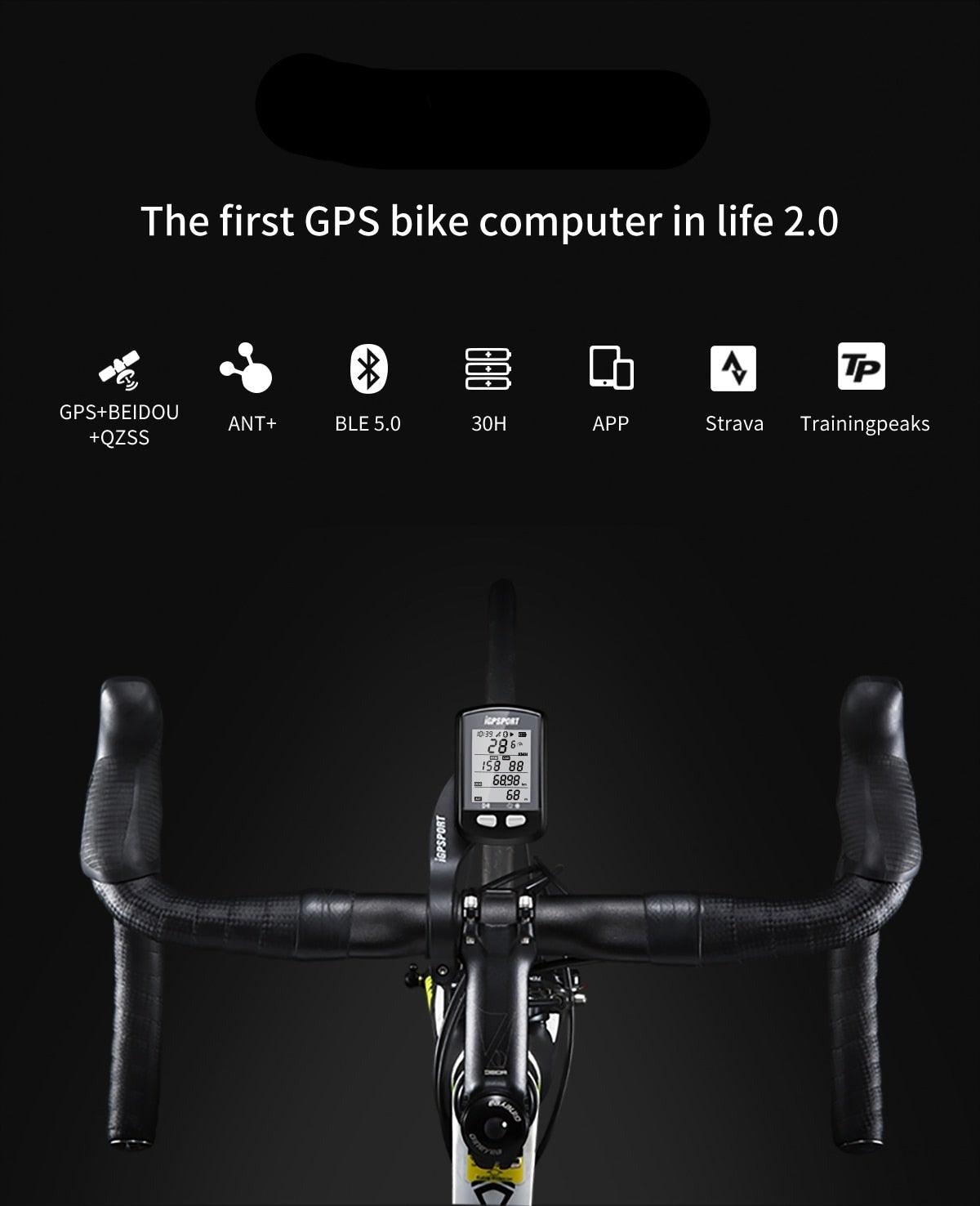 Wireless GPS Bike Computer with ANT+ & Bluetooth Speedometer