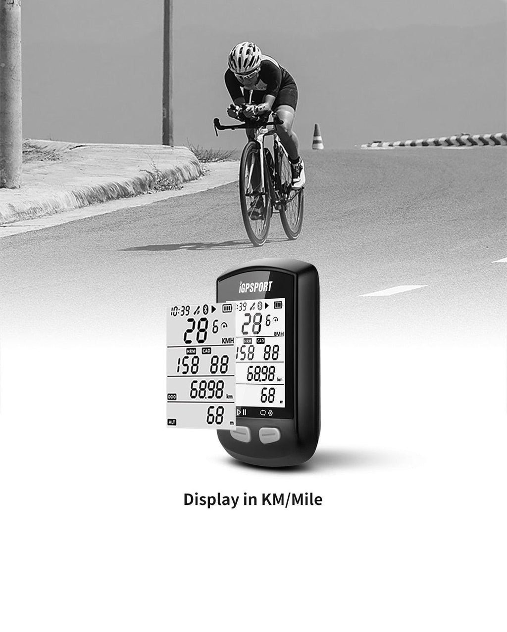 Wireless GPS Bike Computer with ANT+ & Bluetooth Speedometer