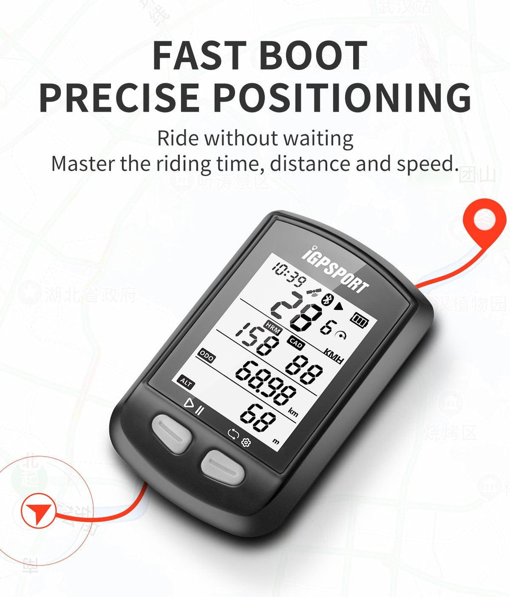 Wireless GPS Bike Computer with ANT+ & Bluetooth Speedometer