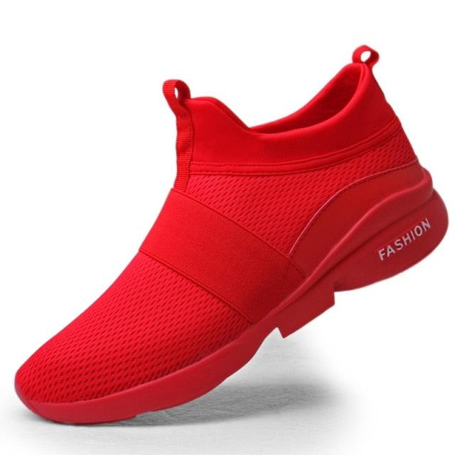 Red Lightweight Breathable Mesh Sneakers for Walking & Workout