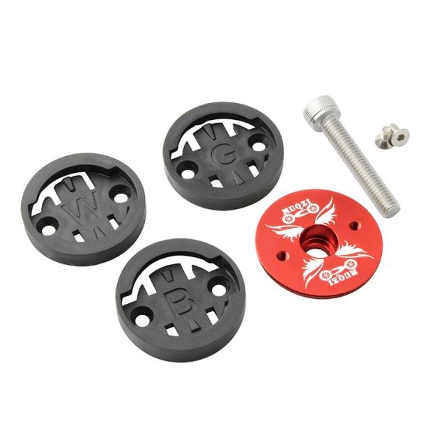 Aluminum Bike Stem Top Cap Mount for Cycling Speedometers & Phones
