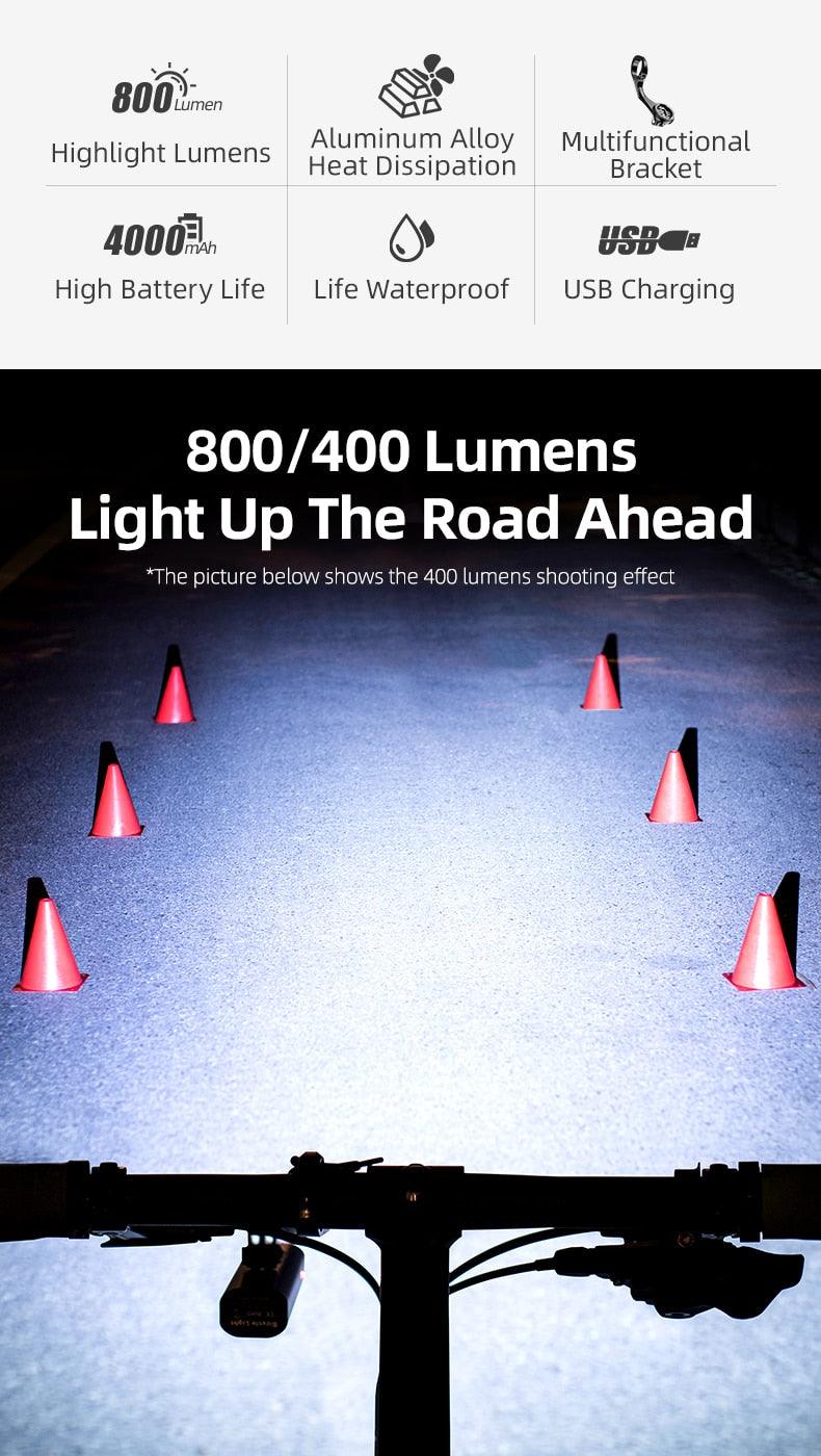 1000LM Rechargeable LED Bike Headlight, Waterproof Cycle Front Lamp