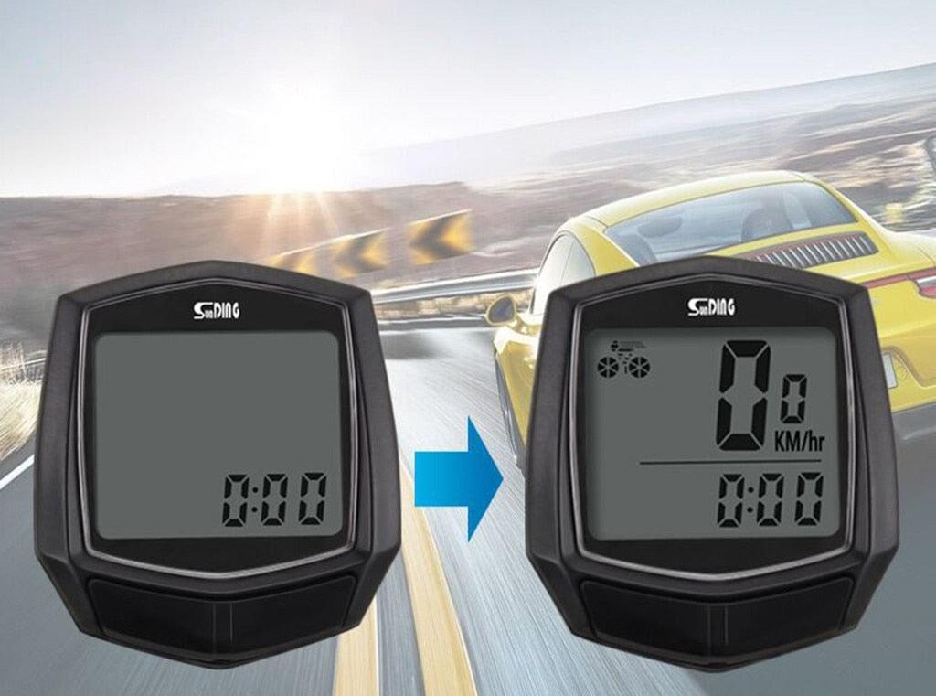 Waterproof Wired Bike Computer with LCD Display & Backlight