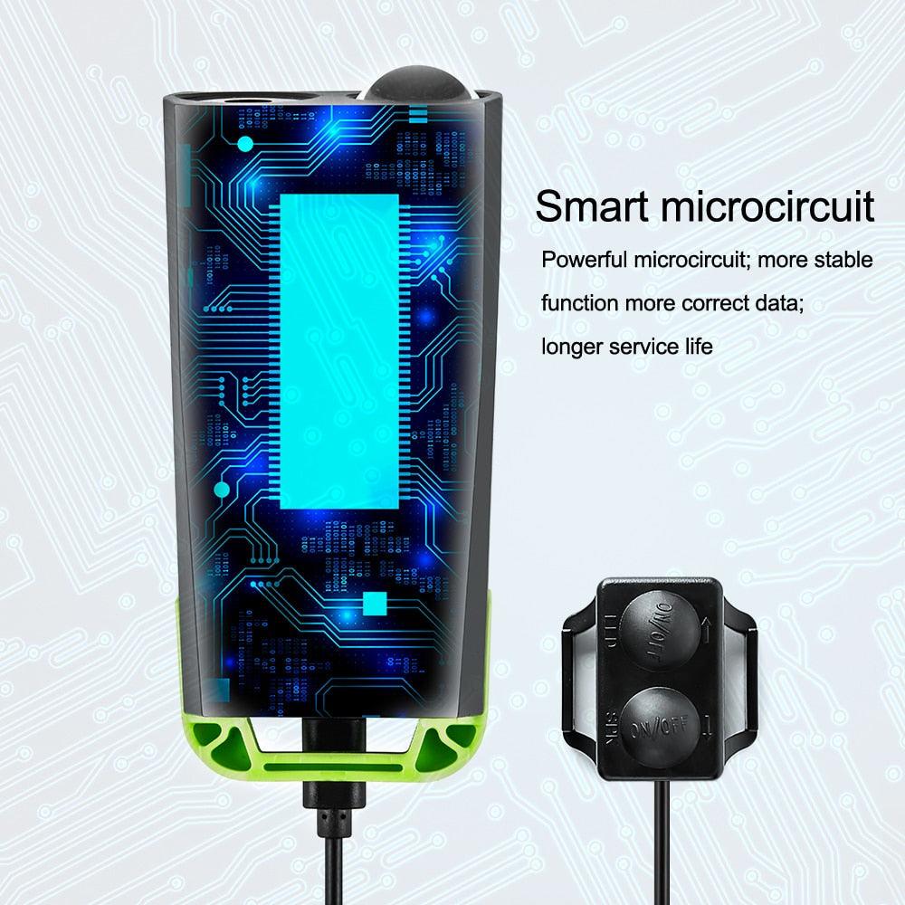 4-in-1 Bike Light with Speedometer, Horn & 4000mAh Power Bank