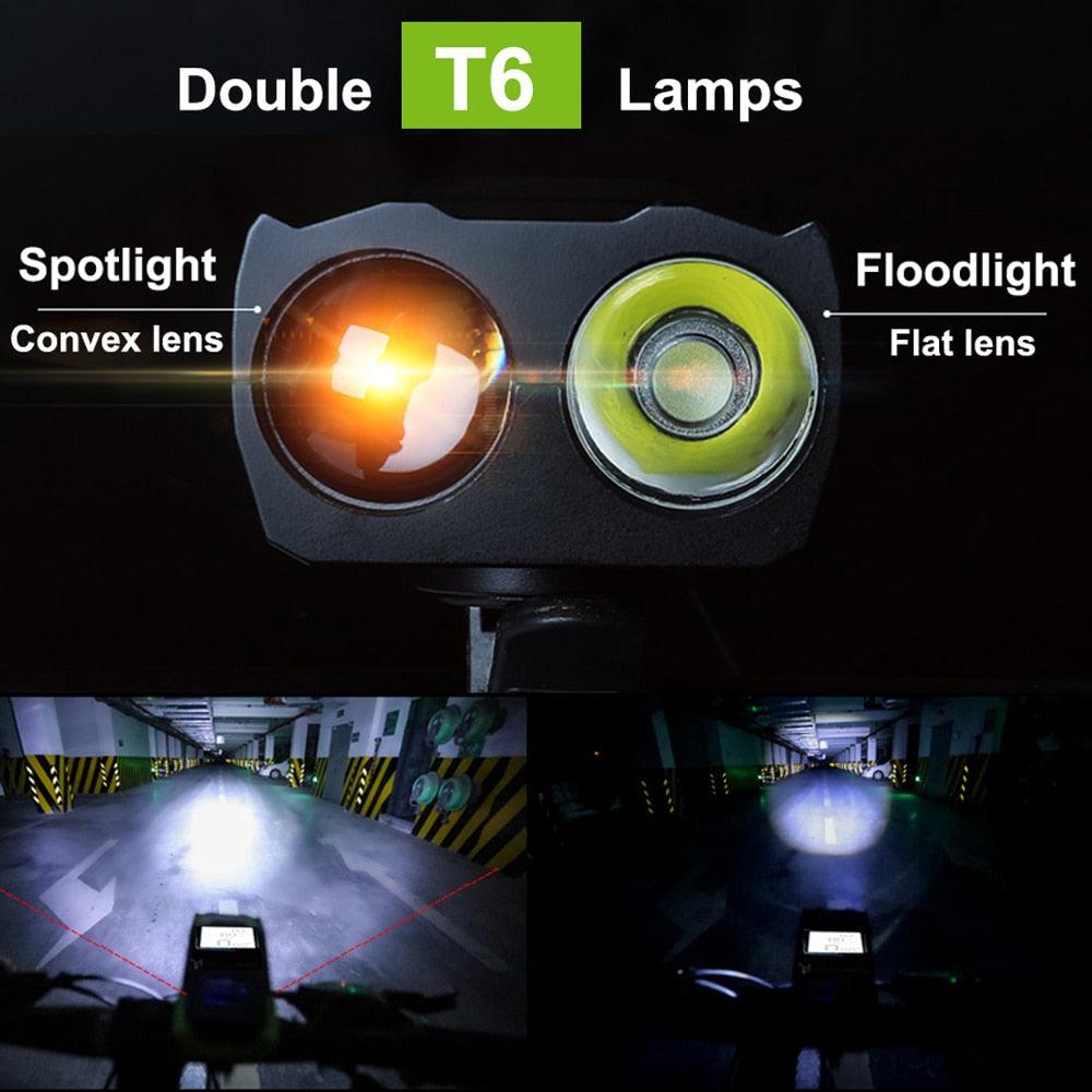 4-in-1 Bike Light with Speedometer, Horn & 4000mAh Power Bank