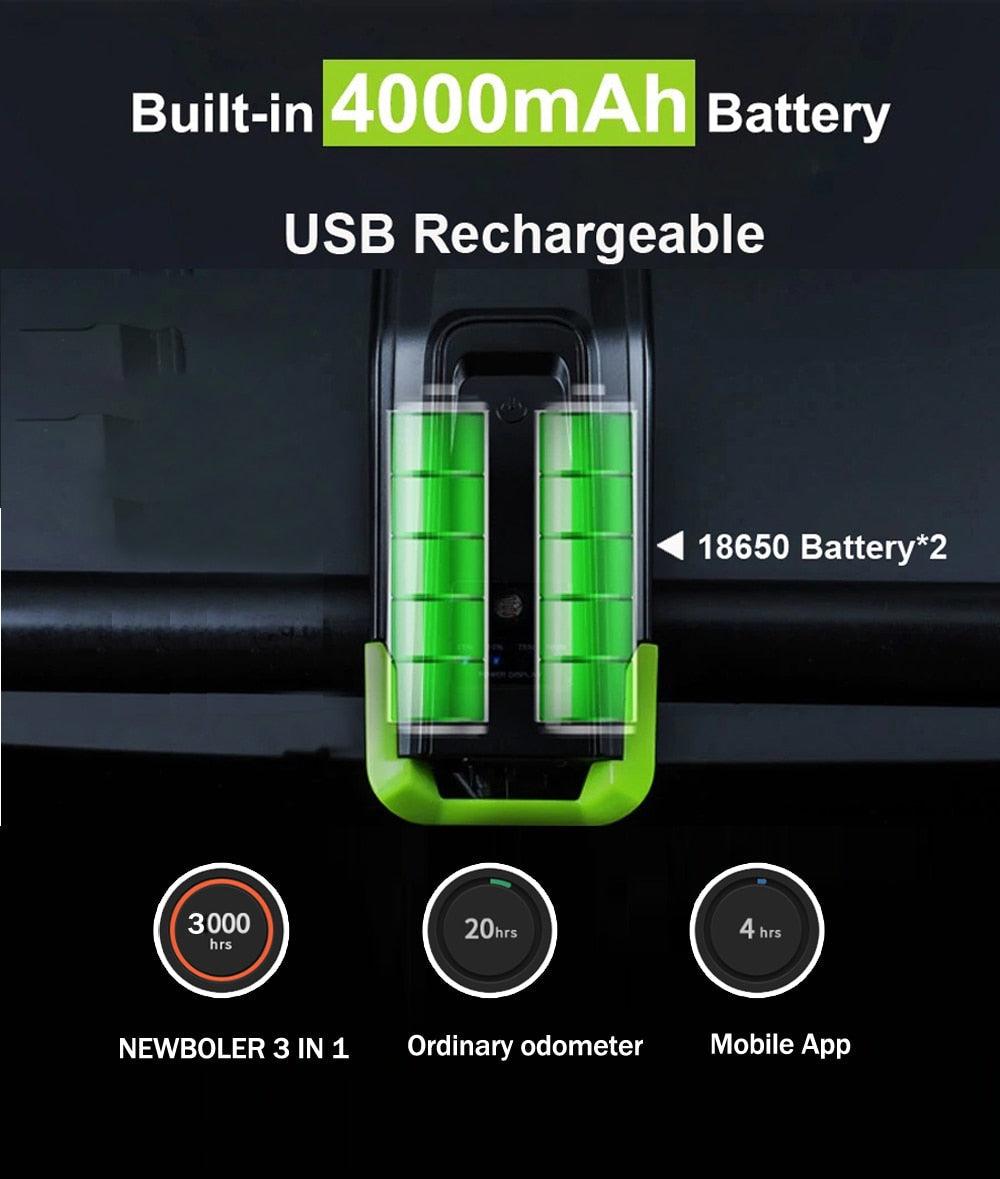 4-in-1 Bike Light with Speedometer, Horn & 4000mAh Power Bank