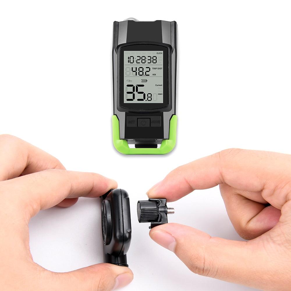 4-in-1 Bike Light with Speedometer, Horn & 4000mAh Power Bank
