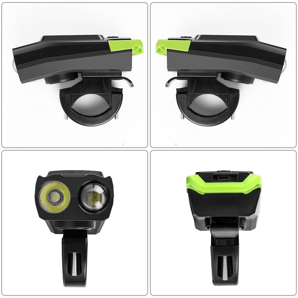4-in-1 Bike Light with Speedometer, Horn & 4000mAh Power Bank