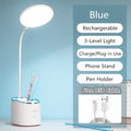Rechargeable LED Desk Lamp with Pen Holder and Phone Stand
