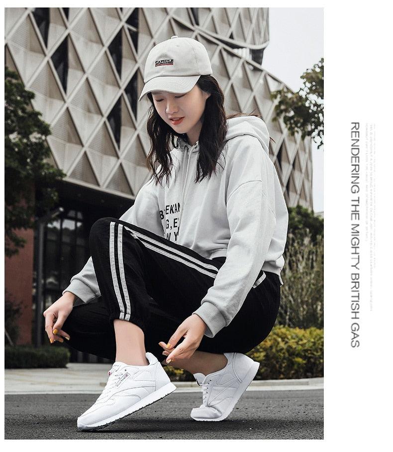 Black Vulcanized Lace-Up Fashion Sneakers - Lightweight Casual Flats