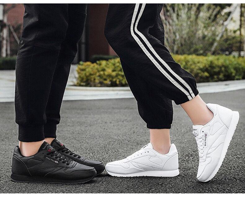 Black Vulcanized Lace-Up Fashion Sneakers - Lightweight Casual Flats
