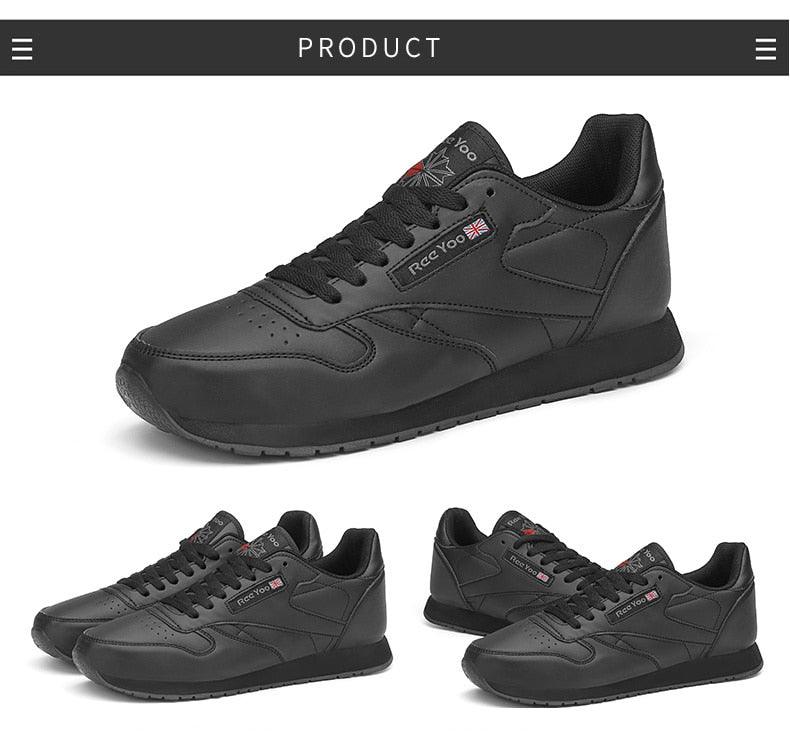 Black Vulcanized Lace-Up Fashion Sneakers - Lightweight Casual Flats