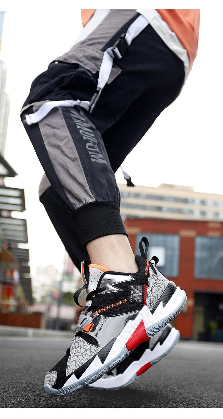 Unisex High Top Rainbow Basketball Shoes Breathable Street Sneakers