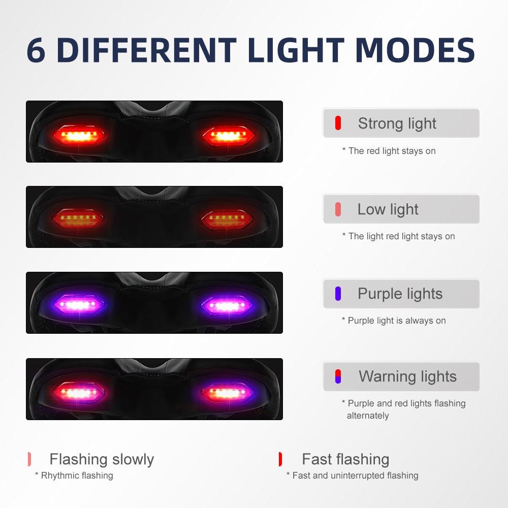 Road Bike Saddle with USB LED Taillight, Soft Breathable Seat