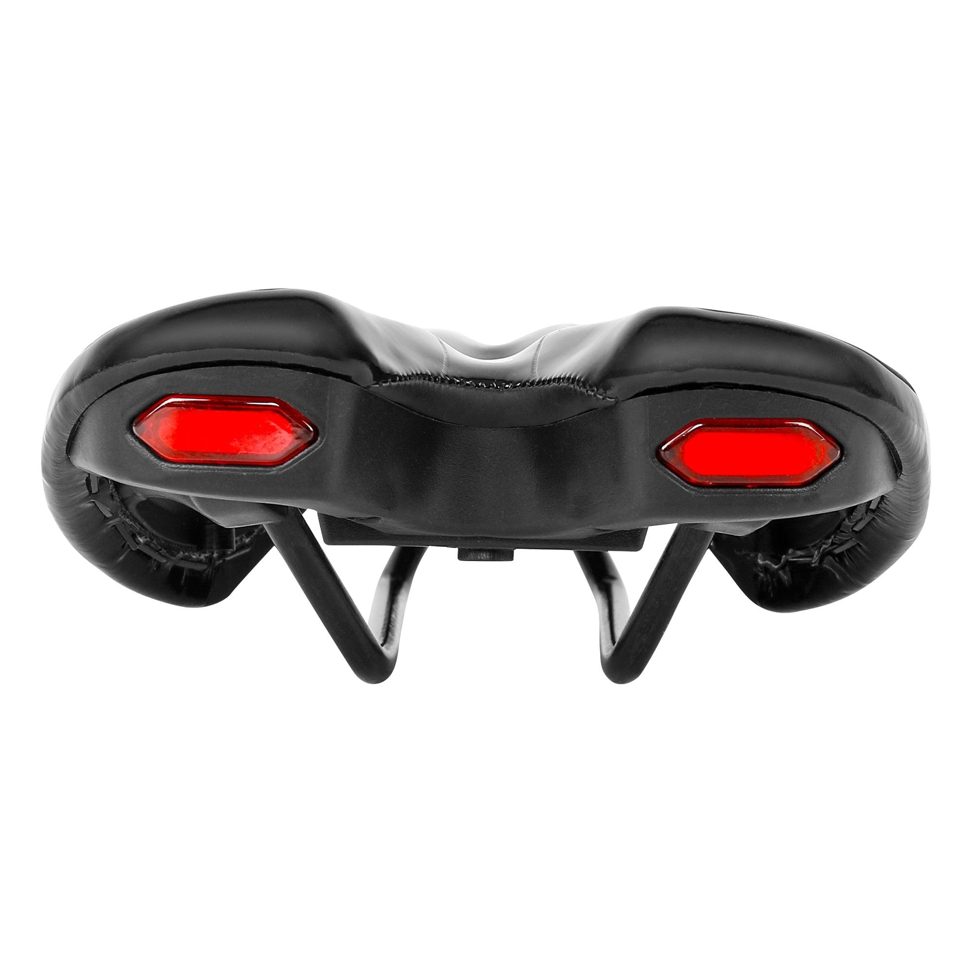 Road Bike Saddle with USB LED Taillight, Soft Breathable Seat