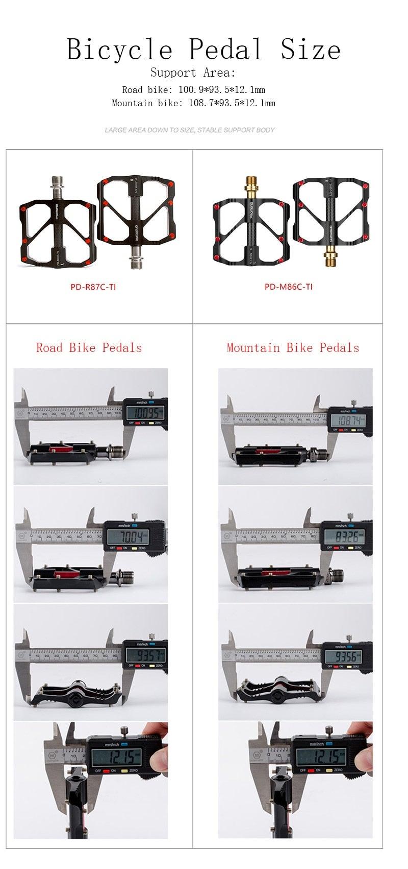 Titanium Carbon Fiber MTB Road Bike Pedals - Industrial Platform